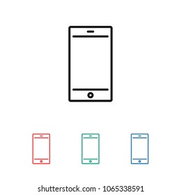Mobile phone icon vector illustration. Linear symbol with thin outline. The thickness is edited. Minimalist style.