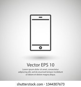 Mobile phone icon vector illustration. Linear symbol with thin outline. The thickness is edited. Minimalist style.