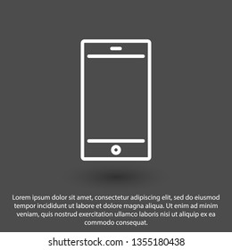 Mobile phone icon vector illustration. Linear symbol with thin outline. The thickness is edited. Minimalist style.