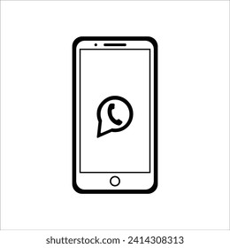Diseño del logotipo de la ilustración del vector del icono del teléfono móvil
