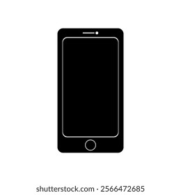 mobile phone icon vector illustration, black base color, perfect for icons, mascots, logos, etc