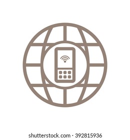 Mobile Phone  icon, vector illustration.  Flat design style