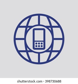Mobile Phone  icon, vector illustration.  Flat design style