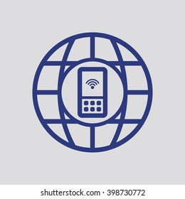 Mobile Phone  icon, vector illustration.  Flat design style