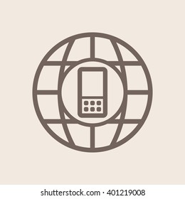 Mobile Phone  icon, vector illustration.  Flat design style