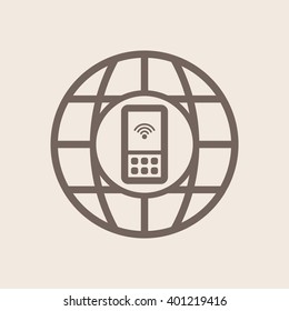 Mobile Phone  icon, vector illustration.  Flat design style