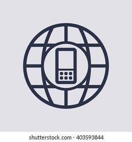 Mobile Phone  icon, vector illustration.  Flat design style