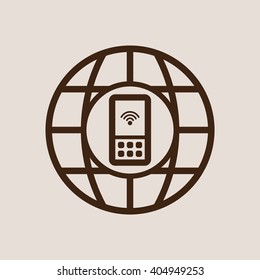 Mobile Phone  icon, vector illustration.  Flat design style