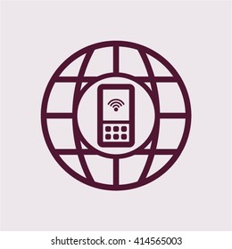 Mobile Phone  icon, vector illustration.  Flat design style