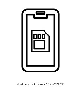 Mobile phone icon vector, line art outline style of smartphone symbol, simple linear cellphone pictogram isolated on white