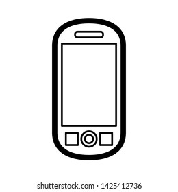 Mobile phone icon vector, line art outline style of smartphone symbol, simple linear cellphone pictogram isolated on white