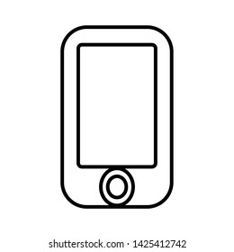 Mobile phone icon vector, line art outline style of smartphone symbol, simple linear cellphone pictogram isolated on white