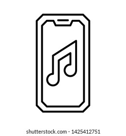 Mobile phone icon vector, line art outline style of smartphone symbol, simple linear cellphone pictogram isolated on white
