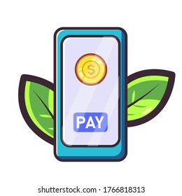 mobile phone icon vector. payment concept. vector illustration