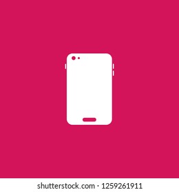mobile phone icon vector. mobile phone sign on pink background. mobile phone icon for web and app