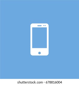 mobile phone icon. vector sign symbol on blue background