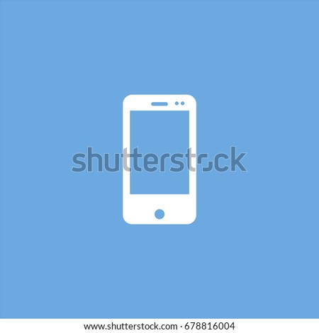 mobile phone icon. vector sign symbol on blue background