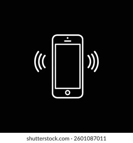 mobile phone icon vector with signals 