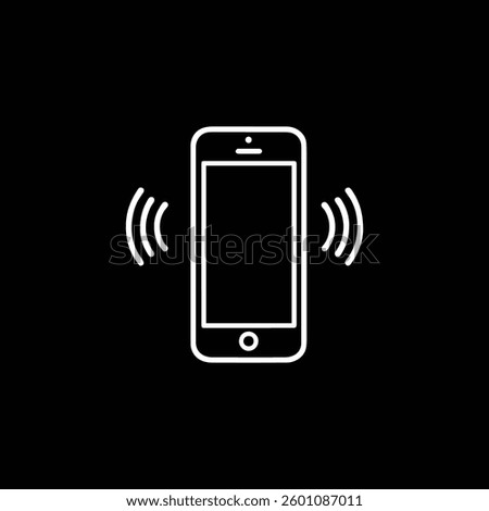 mobile phone icon vector with signals 