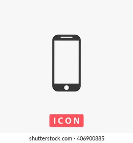 Mobile phone Icon vector. Simple flat symbol. Perfect Black pictogram illustration on white background.