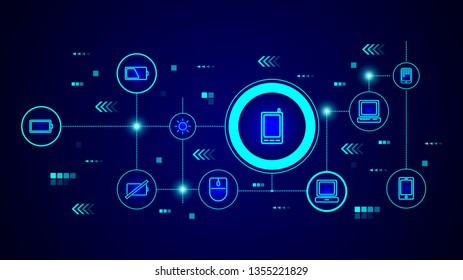 mobile phone icon. From web set