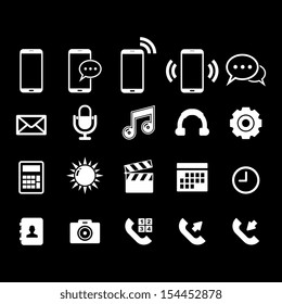 Mobile phone Icon - White