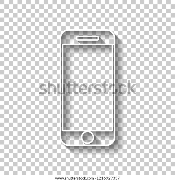 Mobile Phone Icon White Outline Sign Stock Vector Royalty Free 1216929337