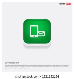 Mobile phone iconGreen Web Button - Free vector icon
