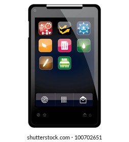 Mobile phone with icons
