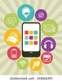 mobile phone and icons