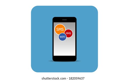 Mobile phone with icons