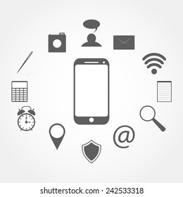 mobile phone and Icons