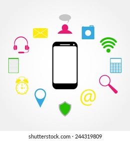 mobile phone and Icons 
