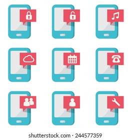 mobile phone with icons