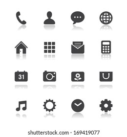 Mobile Phone Icons for application with White Background