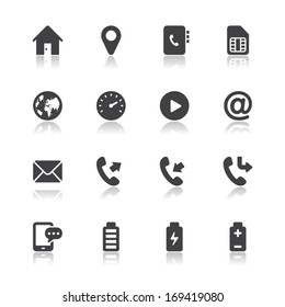 Mobile Phone Icons for application with White Background