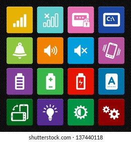 Mobile Phone Icons: Colorful Style