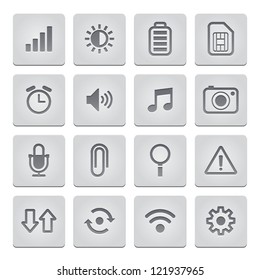 Mobile Phone Icons : deboss Style