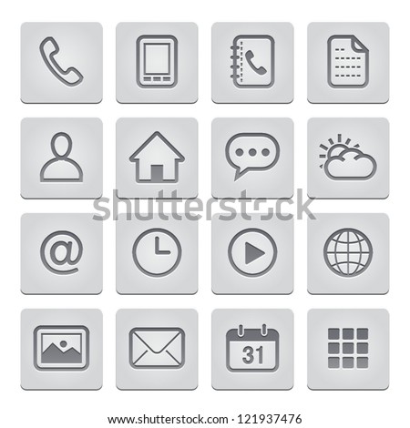 Mobile Phone Icons : deboss Style