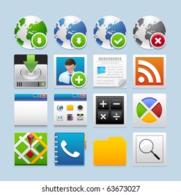 mobile phone icons : network set