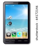 Mobile phone with icons, original design, vector.