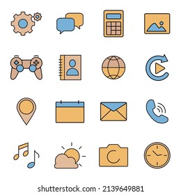 Mobile Phone icons set . Mobile Phone pack symbol vector elements for infographic web