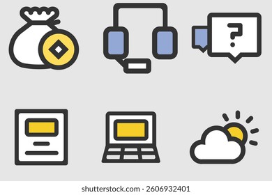 Mobile phone icons set for web design vector illustration