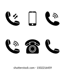 Mobile Phone Icons Smartphone Communication Various Forms Vector Illustration Isolated