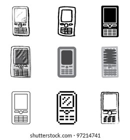 mobile phone icons vector set