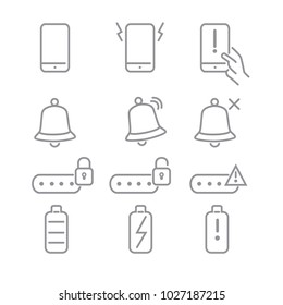 Mobile Phone icons with White Background