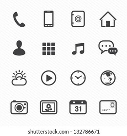 Mobile Phone Icons with White Background