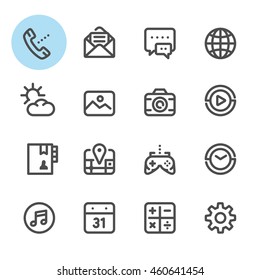 Mobile Phone icons with White Background 