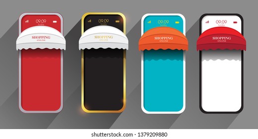 mobile phone illustration background mockup Front View
