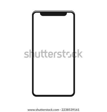 Mobile phone illustration, isolate on white, with the notch